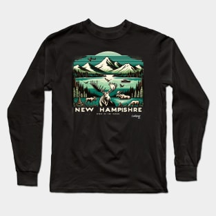 Granite State Wilderness: New Hampshire's Natural - American Vintage Retro style USA State Long Sleeve T-Shirt